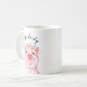 Whimsical Waterverf Pig Koffiemok (Voorkant links)
