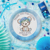 Whimsical Waterverf Pilot Teddy Bear Papieren Bordje (Feest)