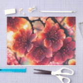 Whimsical Waterverf Pink Cherry Blossoms Tissuepapier (Craft)