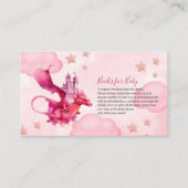 Whimsical Waterverf Pink Dragon Books voor Baby Informatiekaartje (Voorkant)