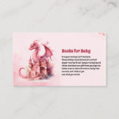 Whimsical Waterverf Pink Dragon Books voor Baby Informatiekaartje (Voorkant)