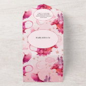 Whimsical Waterverf Roze Dragon Baby shower All In One Uitnodiging (Buitenkant)