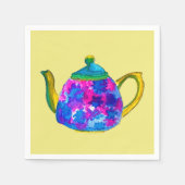 Whimsical waterverf teapot servet (Voorkant)