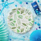 Whimsical Waterverf verliest Greenery | Papieren Bordje (Feest)
