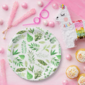 Whimsical Waterverf verliest Greenery | Papieren Bordje (Feest)