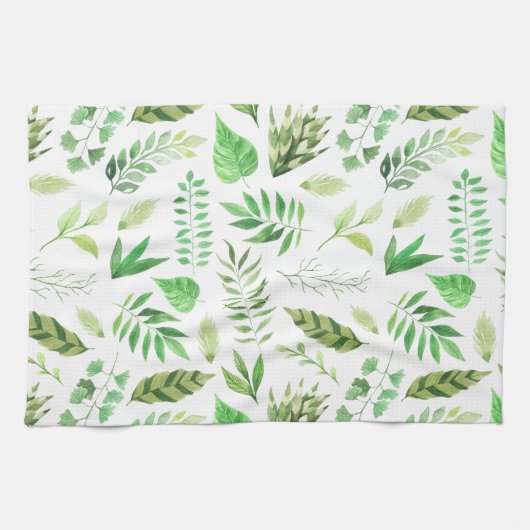 Whimsical Waterverf verliest Greenery | Theedoek (Horizontaal)