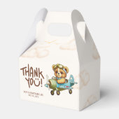 Whimsical Waterverf Vliegtuig Teddybeer Bedankdoosjes (Achterkant)