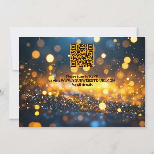 Whimsical Waterverf Winter All-in-One Wedding Kaart (Achterkant)