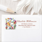 Whimsical Waterverf Yellow Bird Address Etiket (Insitu)