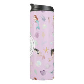 Whimsical Waterverf Zeemeerminnen Monogram Thermosbeker (Geroteerd rechts)