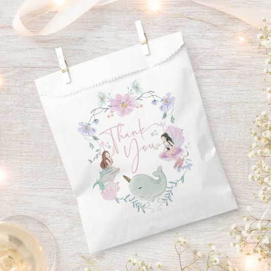 Whimsical Waterverf Zeemeerminnen Onder het Zee Bedankzakje (Geknipt)