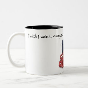 Whimsical Waves: Octopus Prints voor Life's Little Tweekleurige Koffiemok