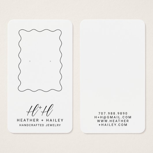 Whimsical Wavy Border Display Kaart (Voorkant /achterkant)