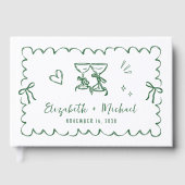 Whimsical Wavy Frame Hand Drawn Wedding Gastenboek (Voorkant)