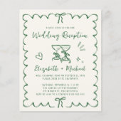 Whimsical Wavy Frame Wedding Reception Invitation (Voorkant)