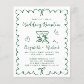 Whimsical Wavy Frame Wedding Reception Invitation (Voorkant)