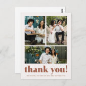 Whimsical Wedding Bedankt Terracotta Drie Foto Briefkaart (Voorkant / Achterkant)