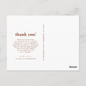 Whimsical Wedding Bedankt Terracotta Drie Foto Briefkaart (Achterkant)