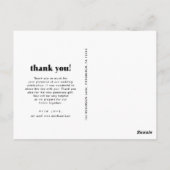 Whimsical Wedding Bedankt Typografie Drie Foto Briefkaart (Achterkant)