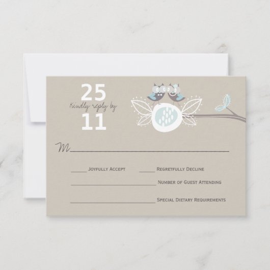 Whimsical Wedding Brown is eigenaar van Branch RSV RSVP Kaartje (Voorkant)