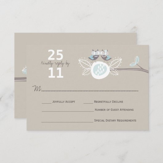 Whimsical Wedding Brown is eigenaar van Branch RSV RSVP Kaartje (Voorkant / Achterkant)