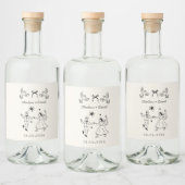 Whimsical Wedding Drink Bottle Label Likeurfles Etiket (Flessen)