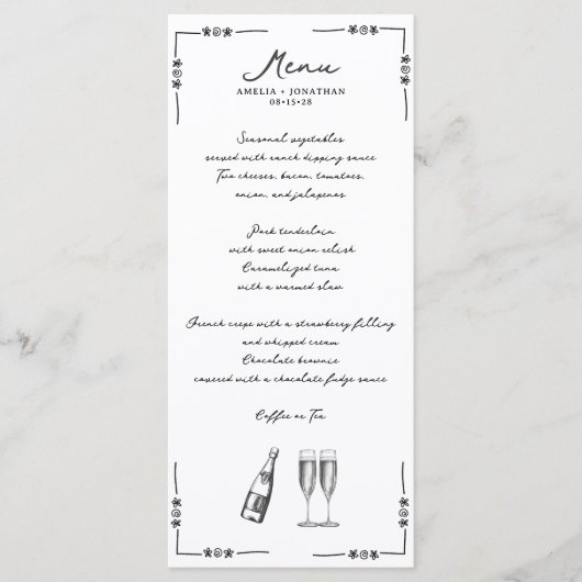 Whimsical Wedding Menu (Voorkant)