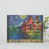 Whimsical Wedding Programme Amusant joli coloré (Debout devant)