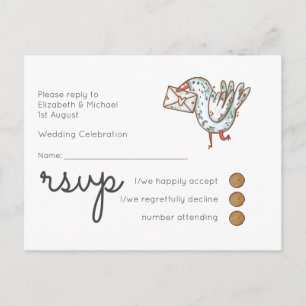 Whimsical Wedding RSVP-Briefkaart Uitnodiging Briefkaart