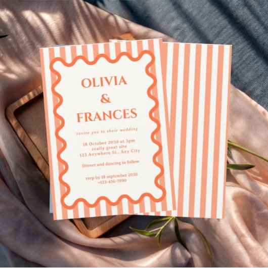 Whimsical Wedding Suite, Wavy Uitnodiging