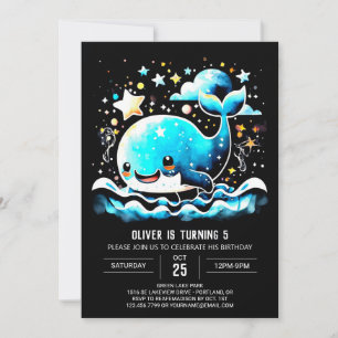 Whimsical Whale Waves Verjaardag Kaart