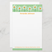 Whimsical White Daisies Specialized Stationery Briefpapier (Voorkant / Achterkant)