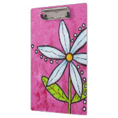 Whimsical White Daisy Flower Pink Klembord (Links)