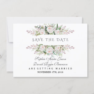 Whimsical White Flowers Lijst Save The Date