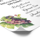 Whimsical White Garden Baby shower Bar Menu Poster (Coin)