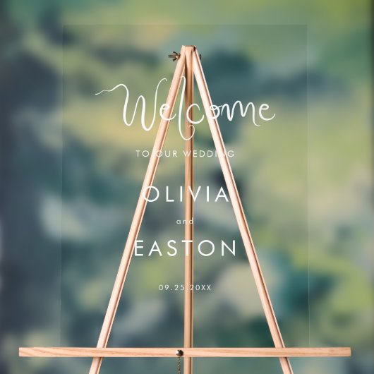 Whimsical White Mariage manuscrit Bienvenue (Neutre)