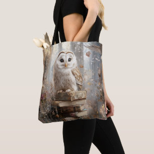 Whimsical White Owl Harmonieuze Natuur Instelling Draagtas