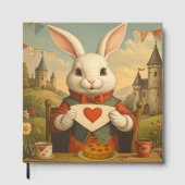 Whimsical White Rabbit Hearts Enchanted Wonderland Gastenboek (Voorkant)
