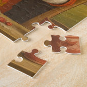 Whimsical White Rabbit Hearts Enchanted Wonderland Legpuzzel (Zijkant)