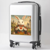 Whimsical White Rabbit Hearts Enchanted Wonderland Sticker (Koffer)