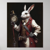 Whimsical White Rabbit Librarian Poster voor Boek  (Voorkant)
