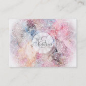 Whimsical White waterverf mandala design Visitekaartje (Voorkant)