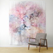 Whimsical White waterverf mandala design Wandkleed (In situ)