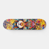 Whimsical Wild Tiger Abstract Art Skateboard Deck (Horizontaal)