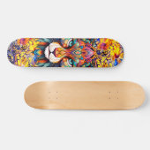Whimsical Wild Tiger Abstrait Art Skateboard Deck (Horz)