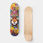 Whimsical Wild Tiger Abstrait Art Skateboard Deck (Recto)
