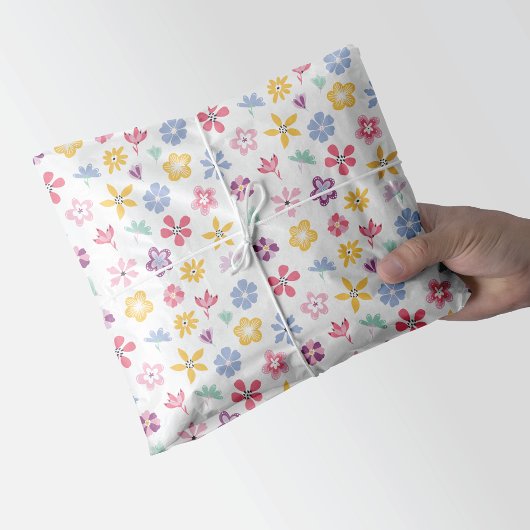 Whimsical Wildbloemen Floral Pattern Tissuepapier