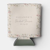 Whimsical wilde bloem bloemstuk aangepaste bruidsd blikjeskoeler (Voorkant)