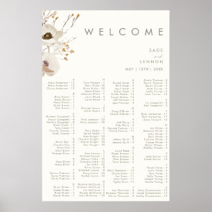 Whimsical Wildflower Alfabetische ivoorzetsels Poster