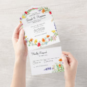 Whimsical Wildflower All In One Uitnodiging (Afscheurbaar)